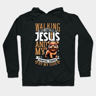 Jesus and dog - Norfolk Terrier Hoodie